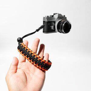 ORANGE/ Black Adjustable Paracord Camera Wrist Strap w/ Peak Design Anchor NEW